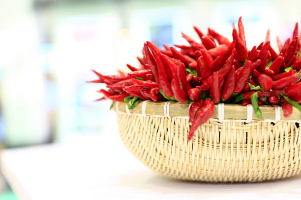 Red hot chili peppers isolated on white background