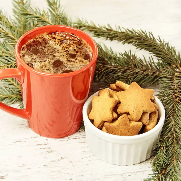 Aromatic coffee. NewYear. Gingerbread Cookie.Recipe.