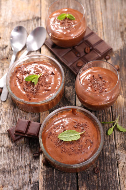 istock chocolate mousse on wood background 1077133198