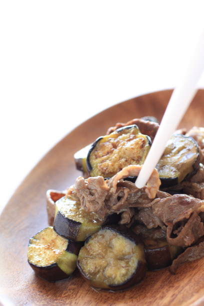 istock Chinese food, eggplant and beef stir fried 1077133936