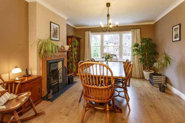 dining room interior - upmarket imagens e fotografias de stock