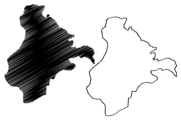 Vector illustration of Ardahan map vector