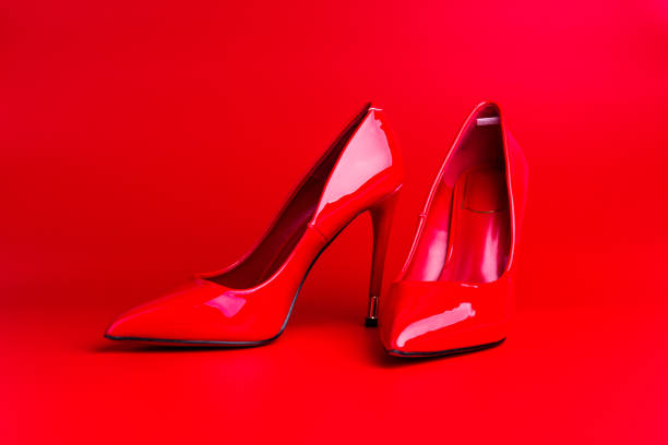 istock Red high heel women shoes 1077163694