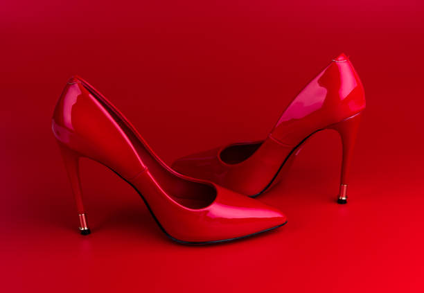 istock Red high heel women shoes 1077163894