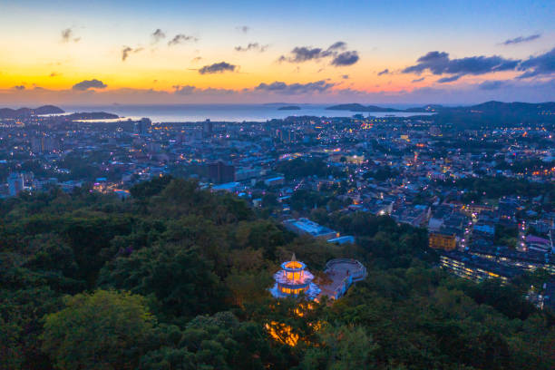 istock aerial view sunrise at Khao Rang viewpoint in Phuket 1077164720