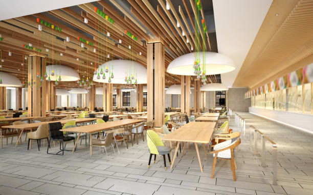 istock 3D render of cafetaria and restaurant 1077165218