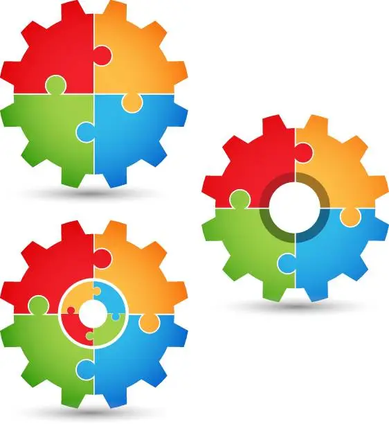 Vector illustration of Puzzle - gears concept