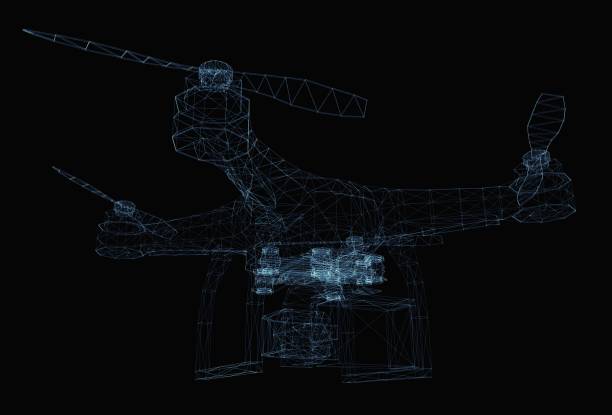 istock Drone concept consisting of luminous lines 1077167718