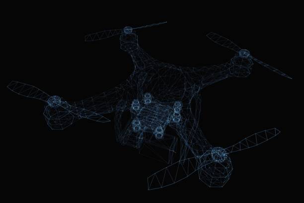 istock Drone concept consisting of luminous lines 1077167730