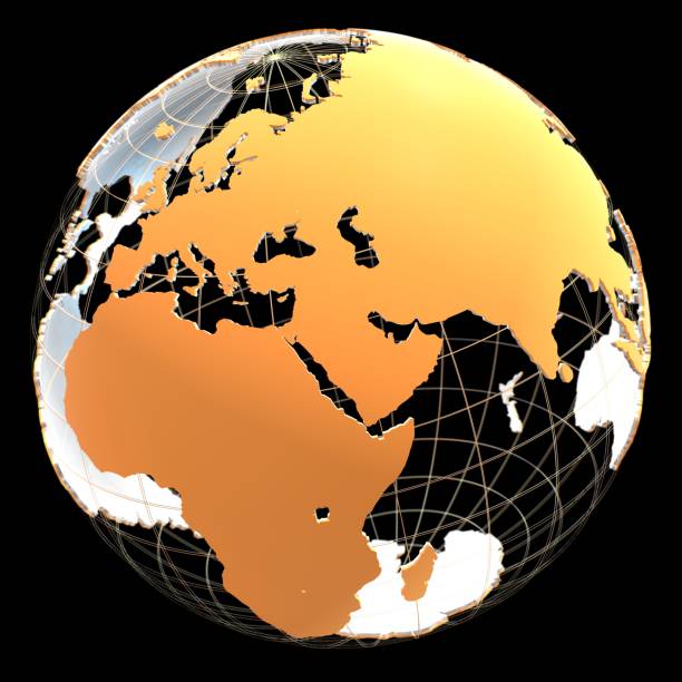 istock 3d globe with continents and meridian lines 1077168384