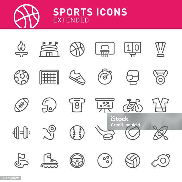 Sportikonen Stock Vektor Art und mehr Bilder von Icon - Icon, Sport, Stadion