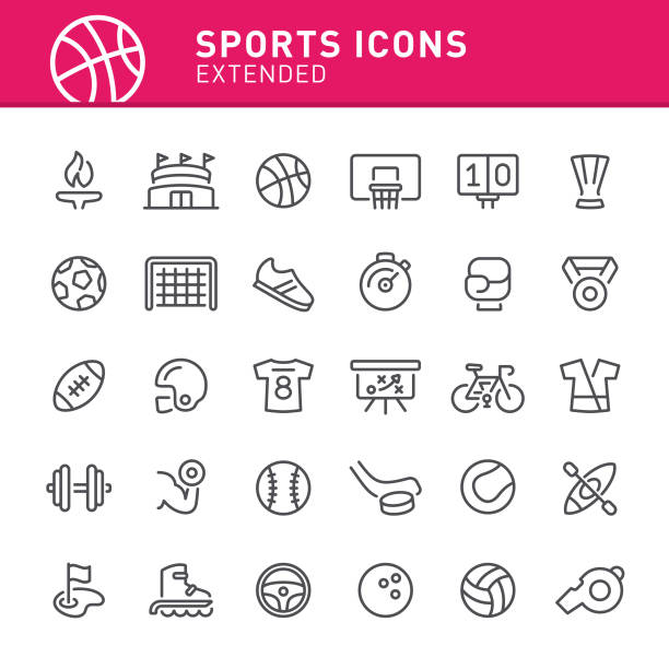illustrazioni stock, clip art, cartoni animati e icone di tendenza di icone sportive - avvenimento sportivo