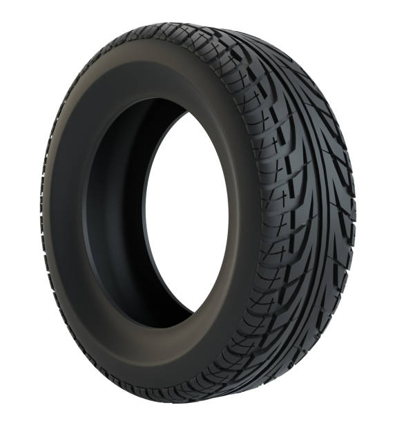 istock Car tire isolated on white background 1077170670