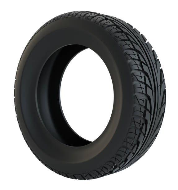 istock Car tire isolated on white background 1077170988