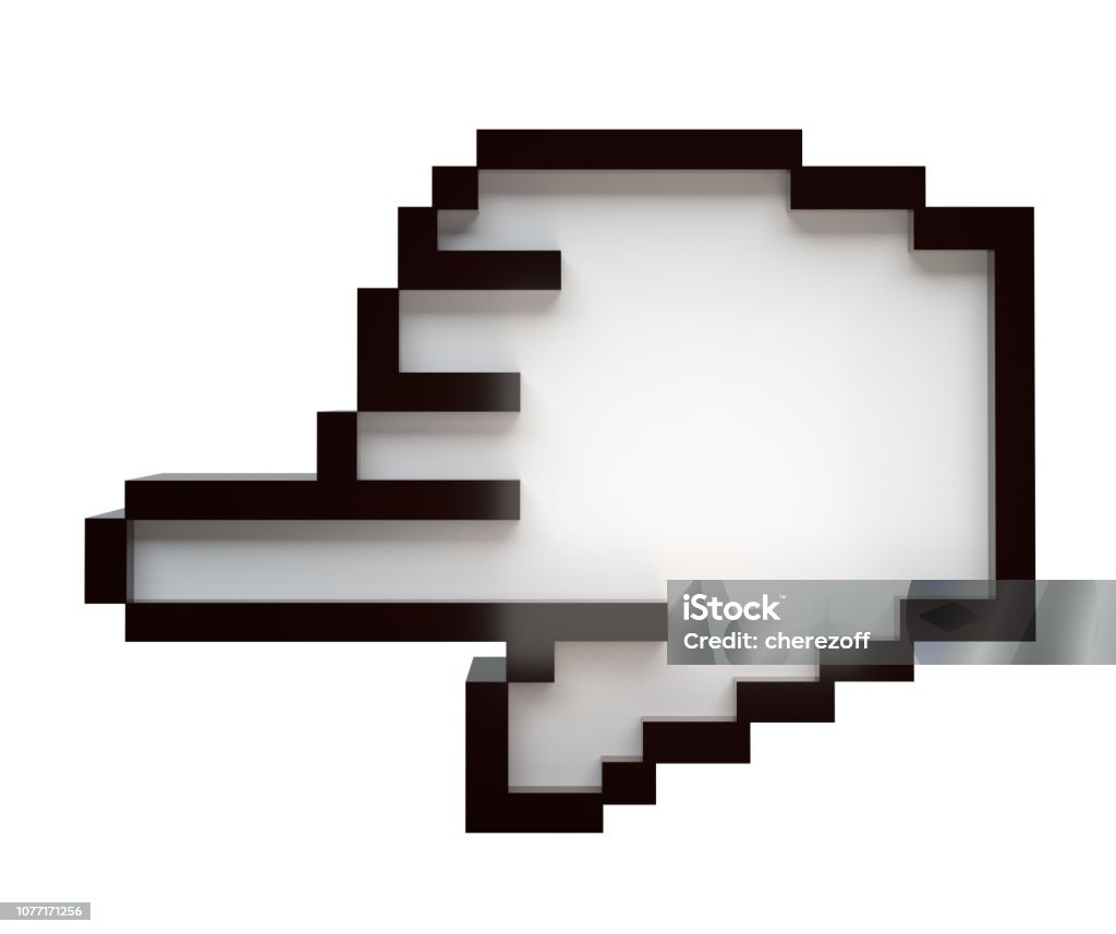 Hand Pointer Front Stylized Hand Pointer Isolated Render Stock Photo - Download Image Now ...