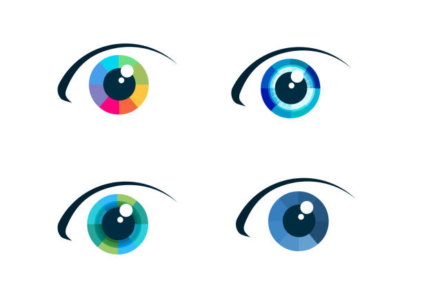 auge-icon-set - iris stock-grafiken, -clipart, -cartoons und -symbole