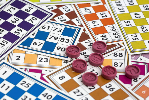 istock Bingo cards (Tombola / lotto) and with numbers isolated 1077171750