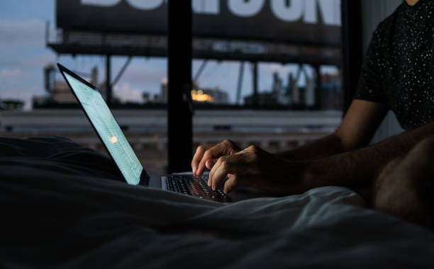 istock Early morning working in hotel room 1077172604