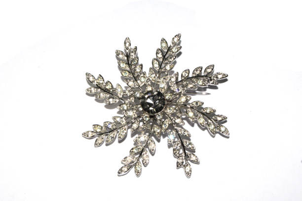 istock Antique Brooch Jewellery on White Background 1077175064