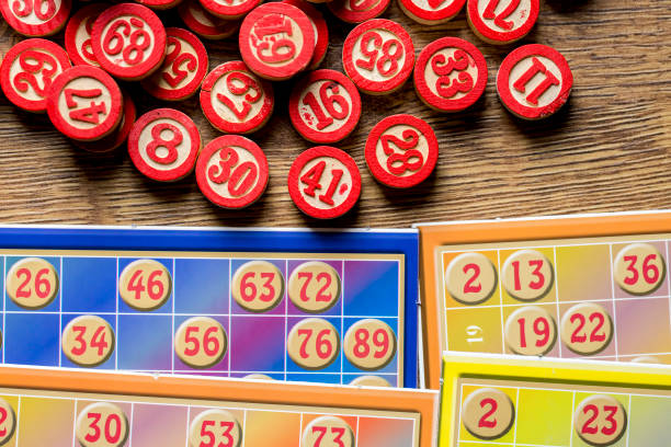istock Bingo cards (Tombola / lotto) and with numbers isolated 1077175080