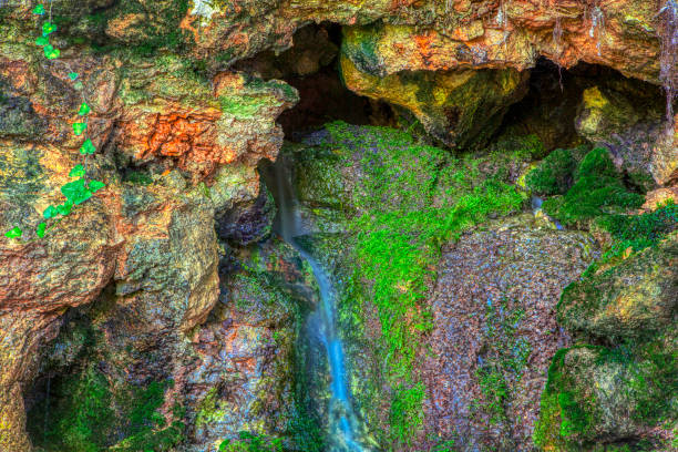 Natural water flowing from the rock