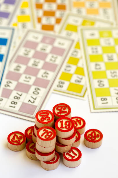 istock Bingo cards (Tombola / lotto) and with numbers isolated 1077175620