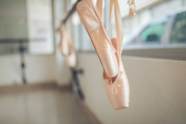 istock Ballet shoes hanging 1077176988