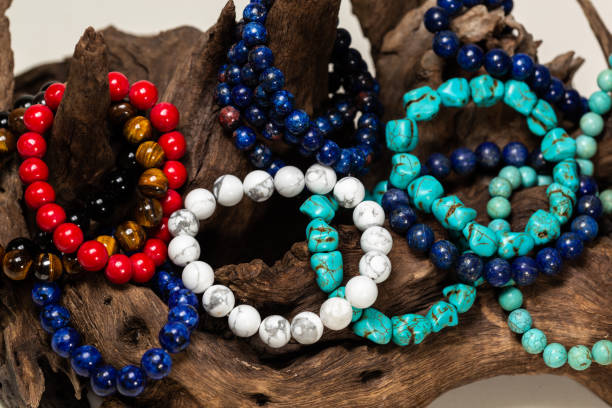 istock Group of many stone bracelet 1077179682
