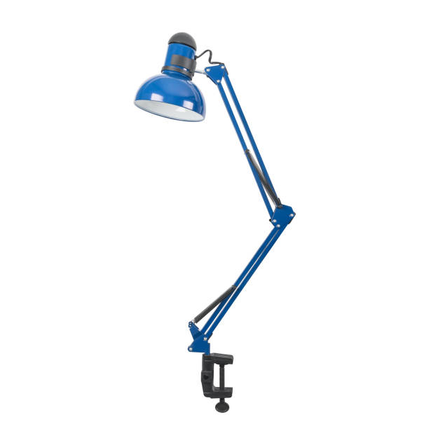 istock Blue table lamp in a classic style on a clamp 1077181952