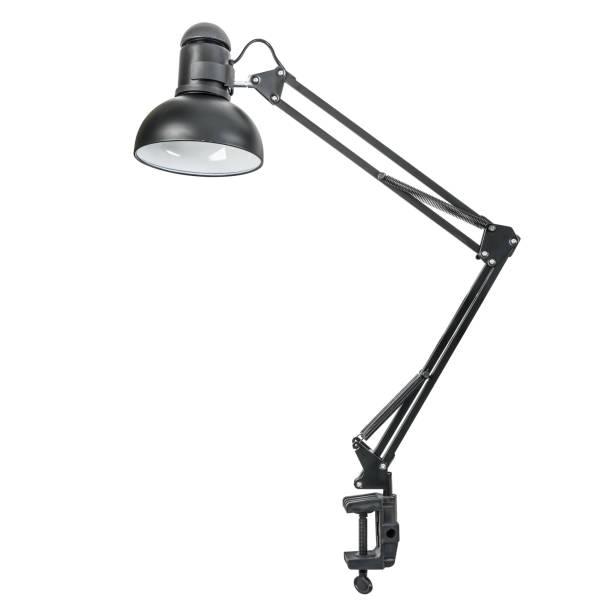 istock Black table lamp in a classic style on the clamp 1077182014