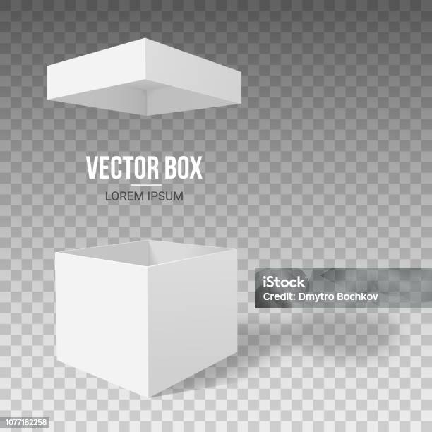 Box With Invisible Middle White Empty Box With An Open Lid On A Transparent Background Stock ...