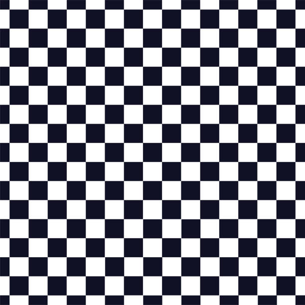 Black and white vector seamless pattern Black and white cage plaid. Ska background. Race flag. Vector seamless pattern ska stock illustrations