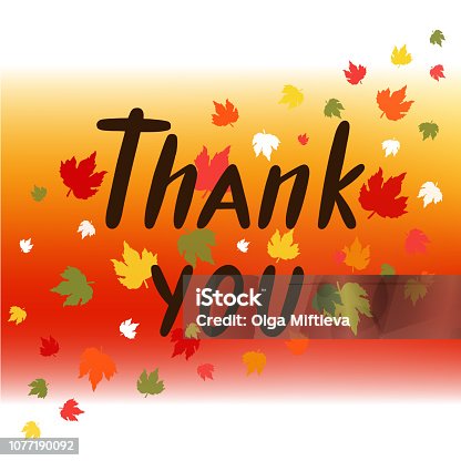 istock Vector illustration of thank you for typography poster, flyer, banner, greeting card or postcard. 1077190092