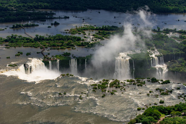 istock Aerial View of Amazing Iguazu Falls 1077190888