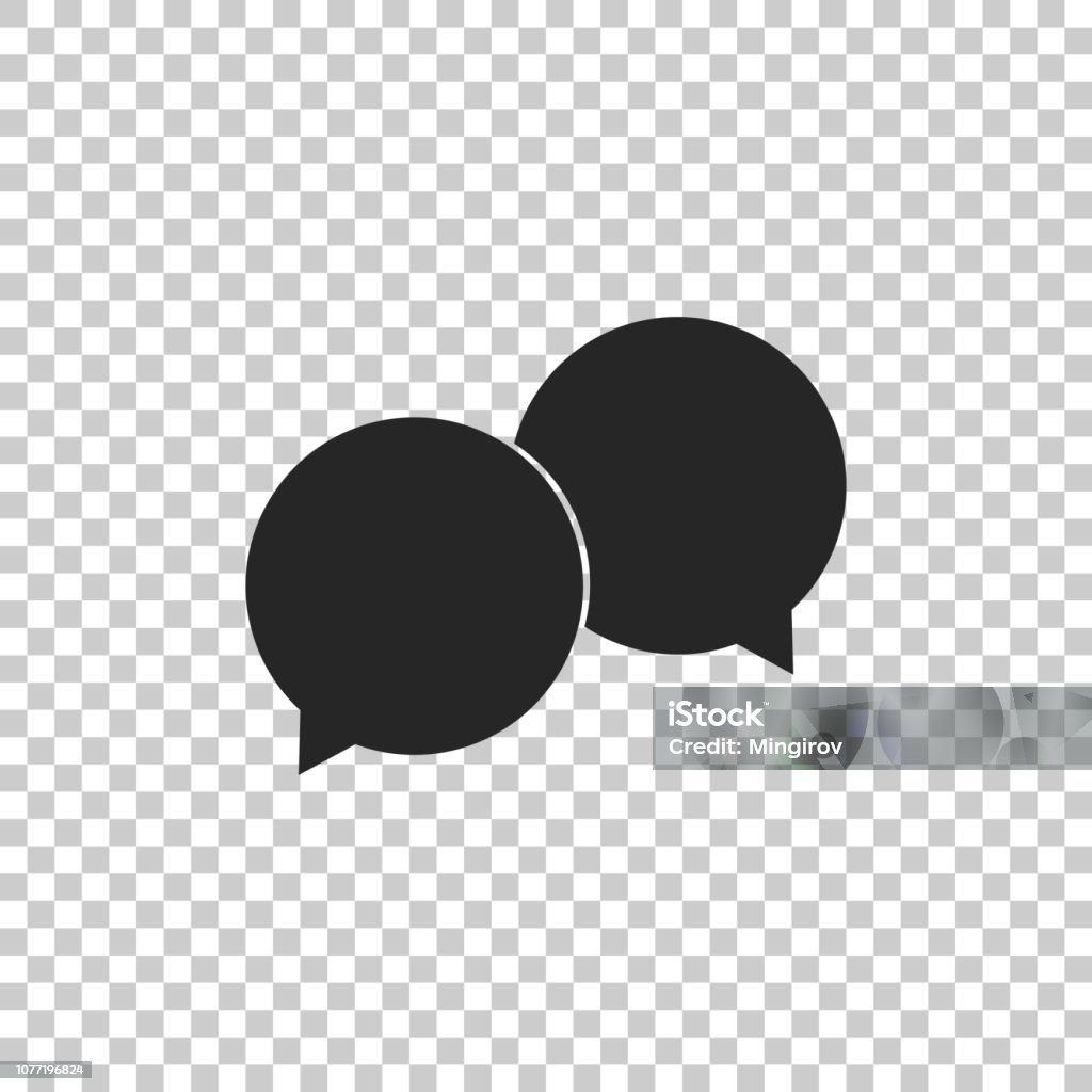 Blank speech bubbles icon isolated on transparent background. Flat design. Vector Illustration Abstract stock vector