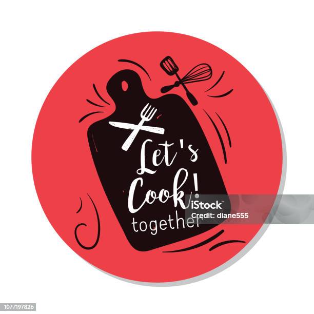 Cooking Library Sign Cooking Label With Text Stock Illustration - Download Image Now - Badge ...