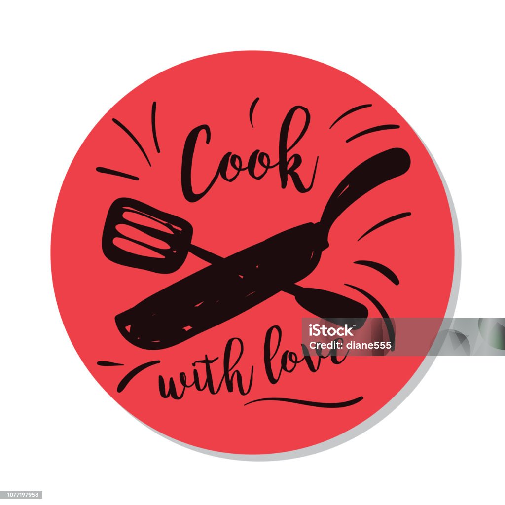Cooking Library Sign Cooking Label With Text Stock Illustration - Download Image Now - Badge ...