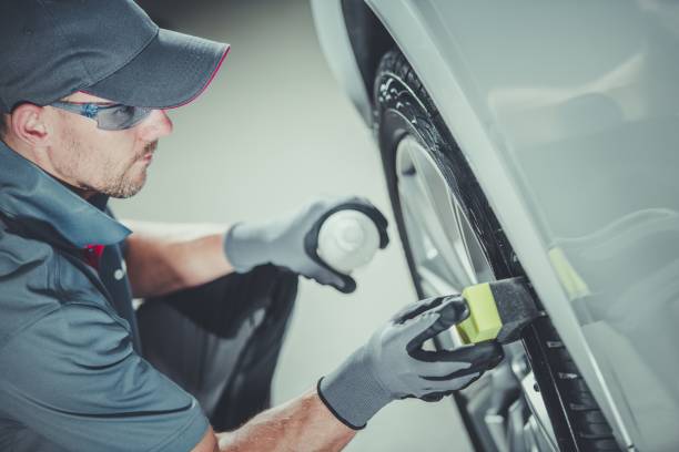 istock Car Wheel and Tires Cleaning 1077204212