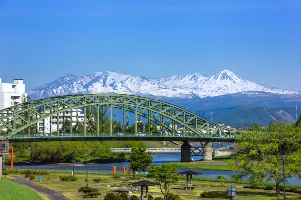 旭川市「旭橋橋」北海道のビュー - 北海道 ストックフォトと画像