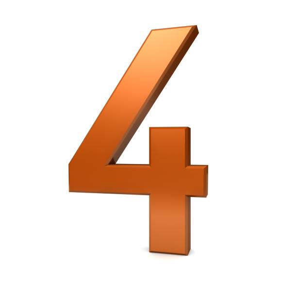 istock number 4 orange 3d sign symbol icon render graphic 1077210400