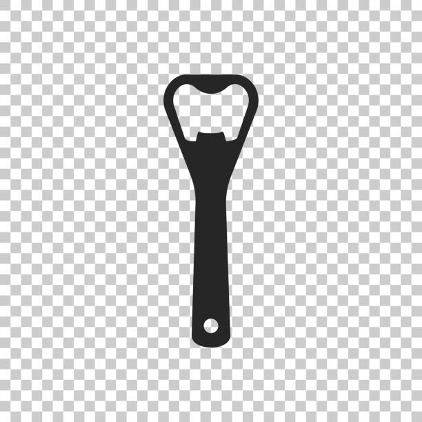 ilustrações, clipart, desenhos animados e ícones de ícone de abridor de garrafa isolada em fundo transparente. projeto liso. ilustração vetorial - bottle opener