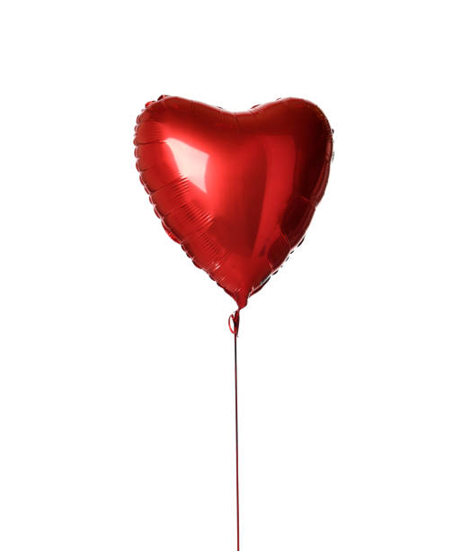 istock Single big  red heart balloon object for birthday isolated 1077219618