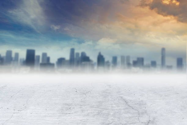 istock white concentrate floor with blurred building background and the blue sky 1077225490