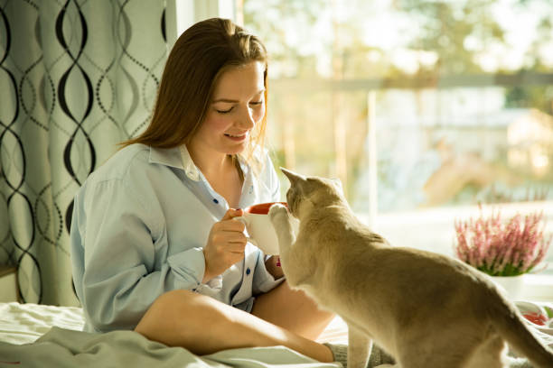 istock Woman sitting at home a bed by the window 1077227246