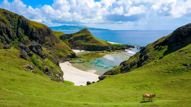 Chamantad Tiñan Cove of Sabtang island in the province of Batanes, Philippines stock photo