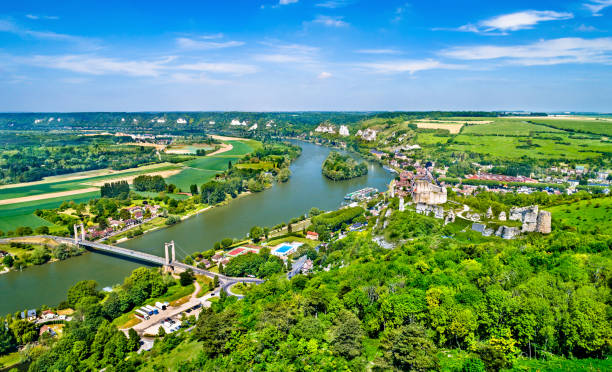 istock Seine river in Les Andelys commune - Normandy, France 1077230052