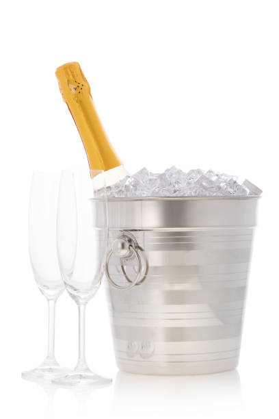 istock Champagne bottle in a bucket with ice 1077237192