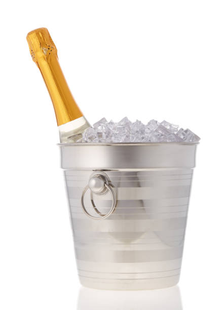 istock Champagne bottle in a bucket with ice 1077237244