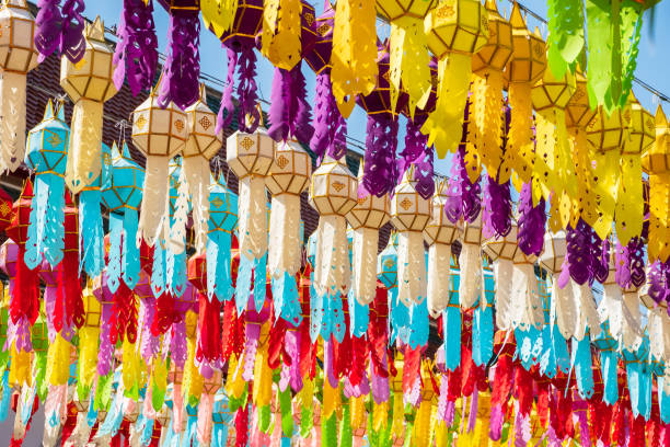 istock Paper Lanterns in Thai Temple 1077238538