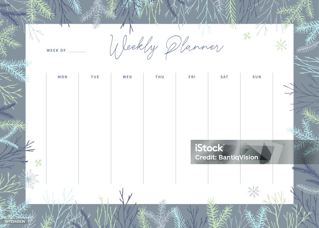 Planner Vector Simple Vector Planner Template Stock Illustration - Download Image Now ...